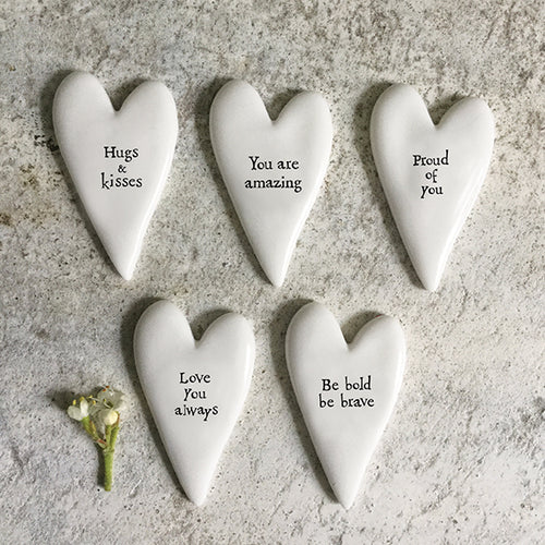 East of India Tiny Porcelain Heart Sentiment Token