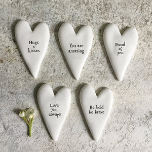 East of India Tiny Porcelain Heart Sentiment Token
