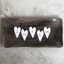 Load image into Gallery viewer, East of India Tiny Porcelain Heart Sentiment Token