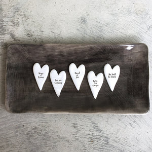 East of India Tiny Porcelain Heart Sentiment Token
