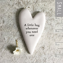 Load image into Gallery viewer, East of India Tiny Porcelain Heart Sentiment Token