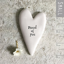 Load image into Gallery viewer, East of India Tiny Porcelain Heart Sentiment Token
