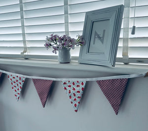 Handmade Vintage Style Cotton Floral Polka Dot Bunting