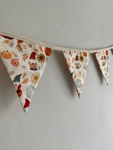 Autumn Pumpkin Handmade Fabric Bunting Cream