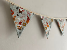 Load image into Gallery viewer, Autumn Pumpkin Handmade Fabric Bunting Turquoise