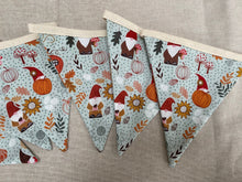 Load image into Gallery viewer, Autumn Pumpkin Handmade Fabric Bunting Turquoise