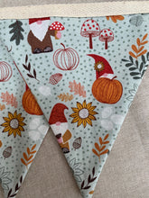 Load image into Gallery viewer, Autumn Pumpkin Handmade Fabric Bunting Turquoise