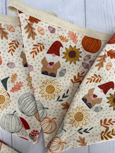 Autumn Pumpkin Handmade Fabric Bunting Cream