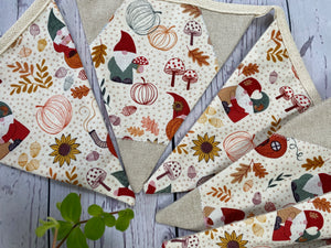 Autumn Pumpkin Handmade Fabric Bunting Cream
