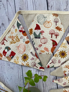 Autumn Pumpkin Handmade Fabric Bunting Cream