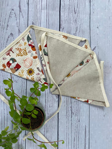 Autumn Pumpkin Handmade Fabric Bunting Cream