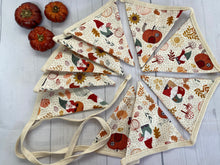 Load image into Gallery viewer, Autumn Pumpkin Handmade Fabric Bunting Cream Small Flag