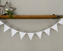 Load image into Gallery viewer, Pure White Linen Handmade Bunting