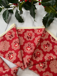 Cath Kidston Fabric Red Rose Heavy Cotton Handmade Bunting