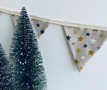Load image into Gallery viewer, Handmade Rustic Star Linen Style Star Bunting