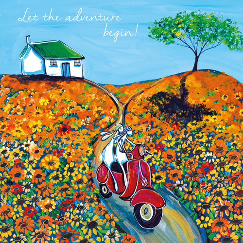 Recycled Greetings Cards - 'Let the adventure begin'