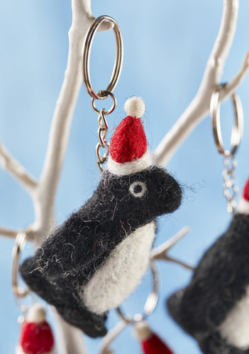 Handmade Felt Christmas Penguin Keyring Supporting Child Rescue Nepal