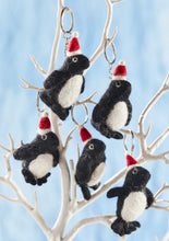 Load image into Gallery viewer, Handmade Felt Christmas Penguin Keyring Supporting Child Rescue Nepal