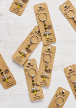 Load image into Gallery viewer, Fairtrade Crystal Bead Bee Charm Keyring
