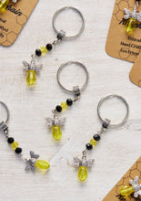 Load image into Gallery viewer, Fairtrade Crystal Bead Bee Charm Keyring