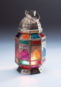 Large Moroccan Style Multi Glass Lantern Freestanding Fairtrade