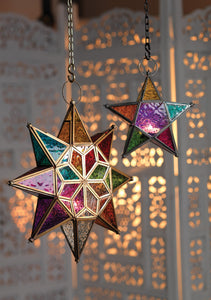 Moroccan Style Large Star Glass Lantern