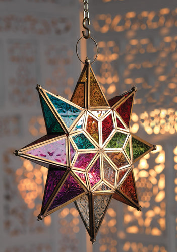 Moroccan Style Large Star Glass Lantern