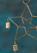 Load image into Gallery viewer, Recycled Iron Gold Hanging Star Decoration Fairtrade
