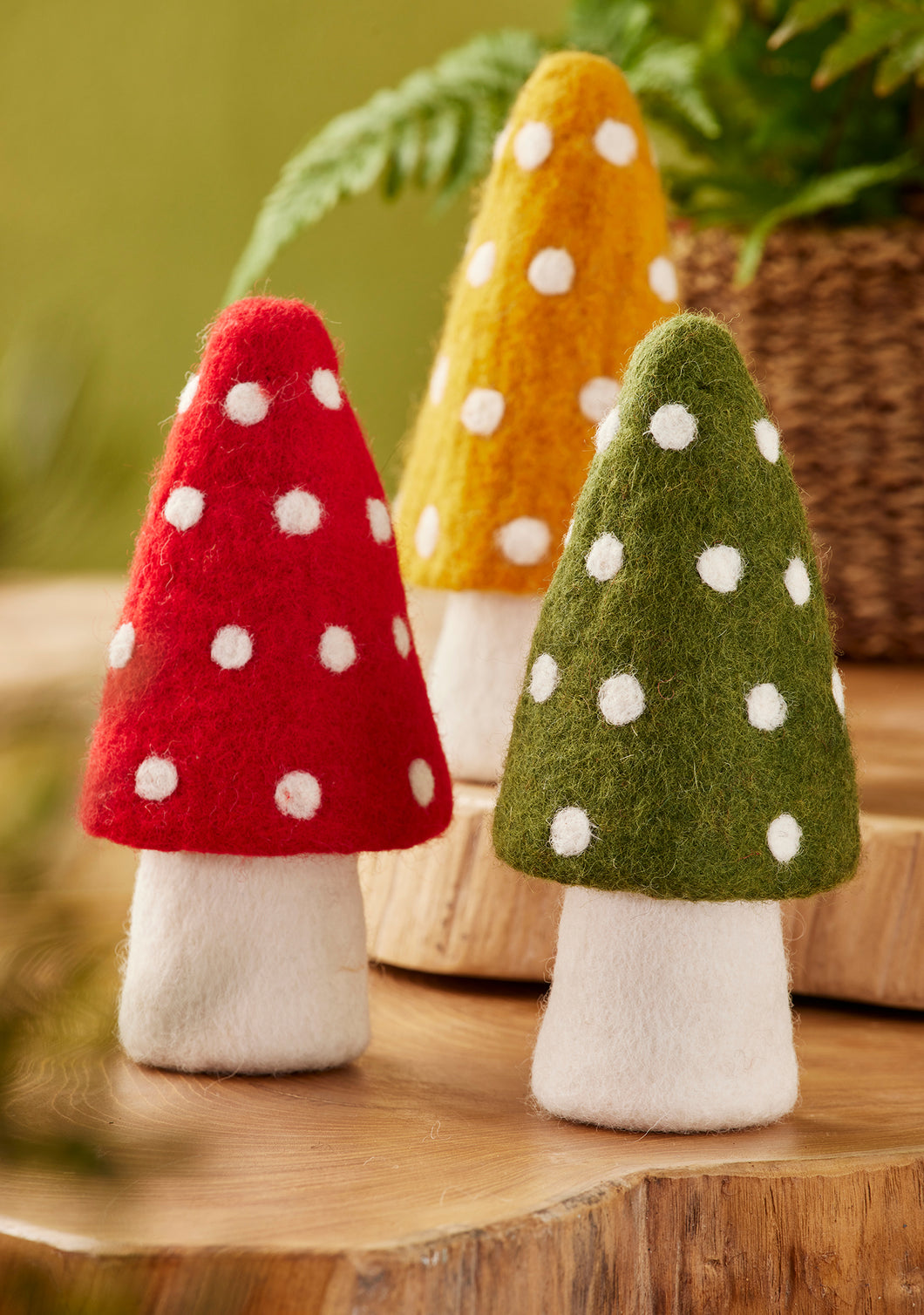 Fairtrade Felt Mushroom Standing Decoration