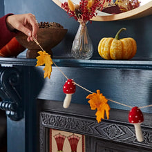 Load image into Gallery viewer, Felt Autumn Leaf and Mushroom Fairtrade Eco Garland