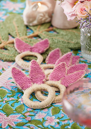 Jute Bunny Ears Napkin Rings 2 Pack Fairtrade