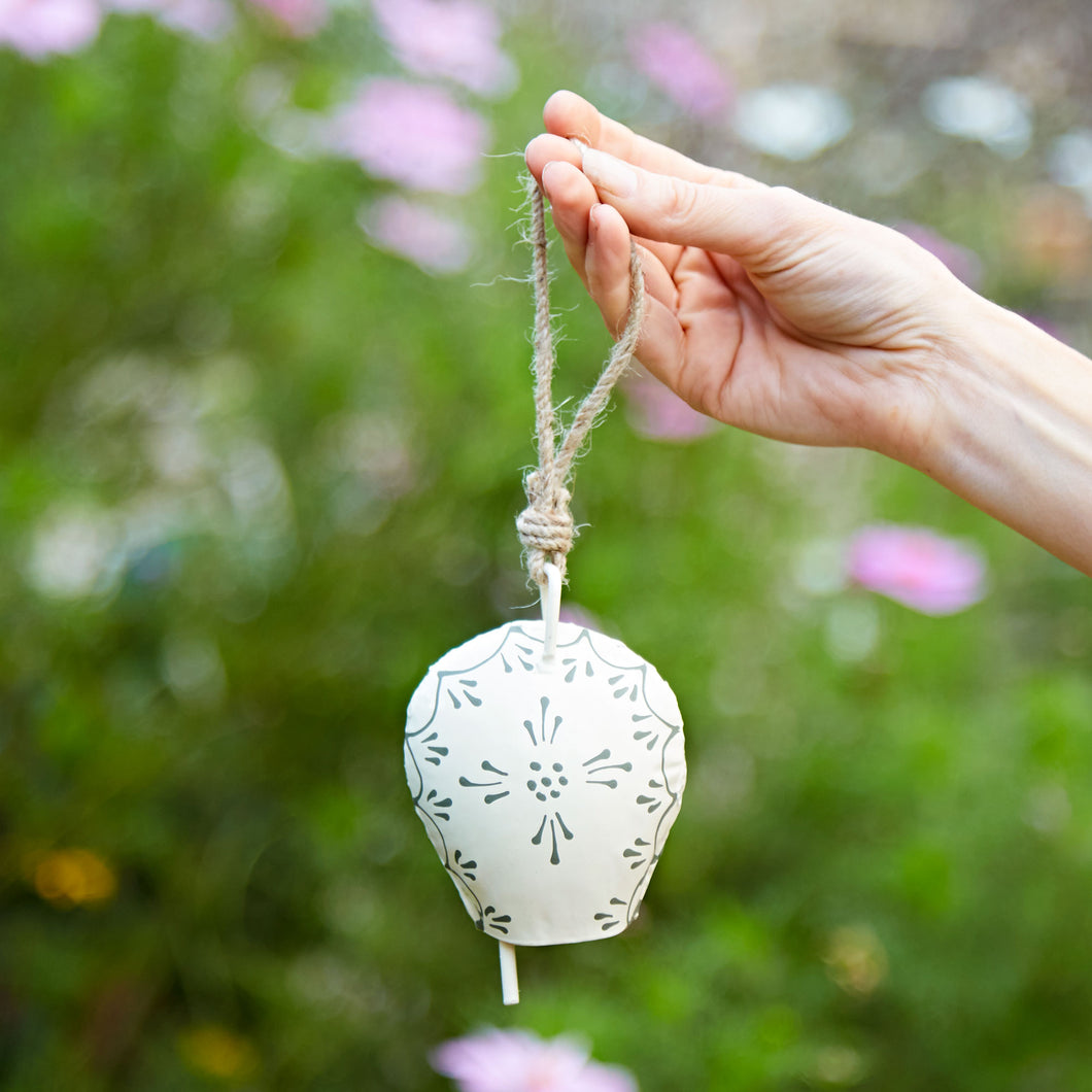 Hand Painted Cream Cow Bell Fairtrade