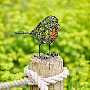 Set of Two Handmade Wire Robin Decorations Fairtrade
