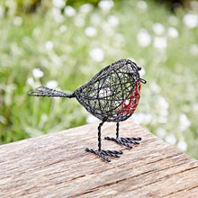 Load image into Gallery viewer, Set of Two Handmade Wire Robin Decorations Fairtrade