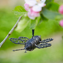 Load image into Gallery viewer, Hanging Garden Wire Bee Decoration Fairtrade