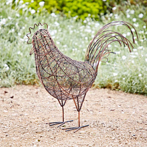 Handmade Wire Metal Hen Garden Ornament Fairtrade