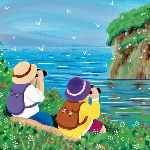 Recycled Greetings Cards - Nikky Corker 'Cliff top Twitchers'