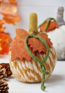 Fairtrade Large Eco Felt Pumpkin Decoration Orange