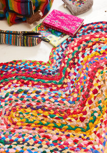 Recycled Cotton Braided Heart Shape Rug Fairtrade