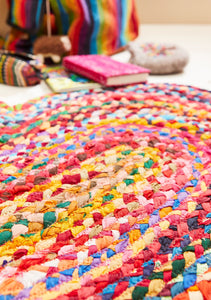 Recycled Cotton Braided Heart Shape Rug Fairtrade