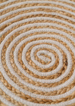 Load image into Gallery viewer, Large Round Natural Braided Rug, Jute &amp; Cotton 120cm