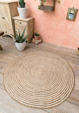Load image into Gallery viewer, Large Round Natural Braided Rug, Jute &amp; Cotton 120cm