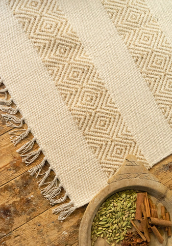 Handloom Natural Chenille and Jute Rug Three Sizes Fairtrade
