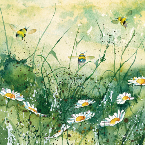 Eco Friendly Card Co Recycled Greetings Cards - Bumble Bees and Summer Daisies Rachel Toll
