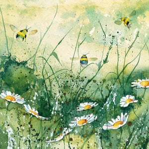 Eco Friendly Card Co Recycled Greetings Cards - Bumble Bees and Summer Daisies Rachel Toll