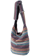 Load image into Gallery viewer, Gheri Fabric Bohemian Jogi Stripe Shoulder Bag Fairtrade