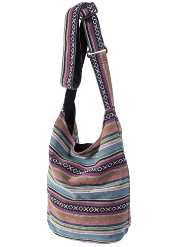 Gheri Fabric Bohemian Jogi Stripe Shoulder Bag Fairtrade