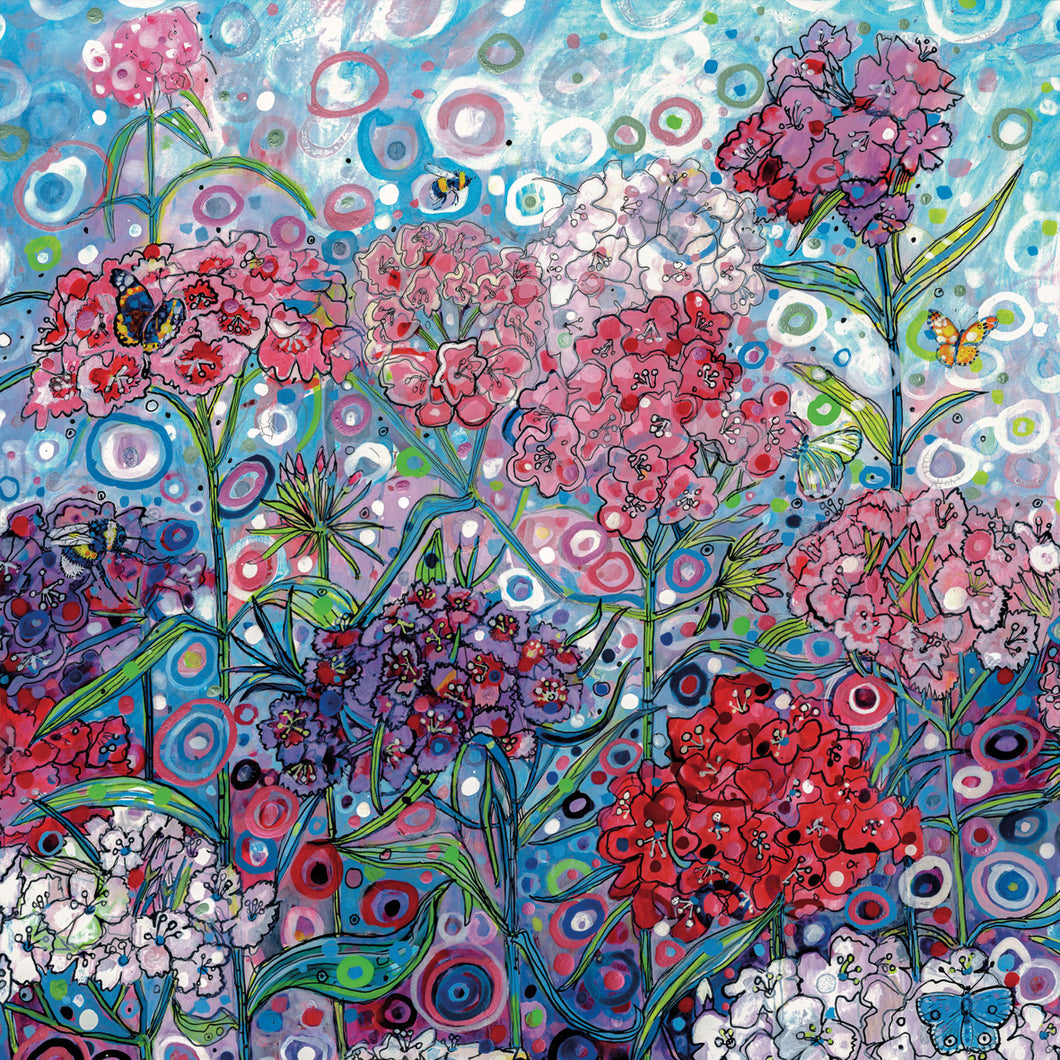 Eco Friendly Card Co Recycled Greetings Cards - 'Summer Garden' Floral Art Sally Rich