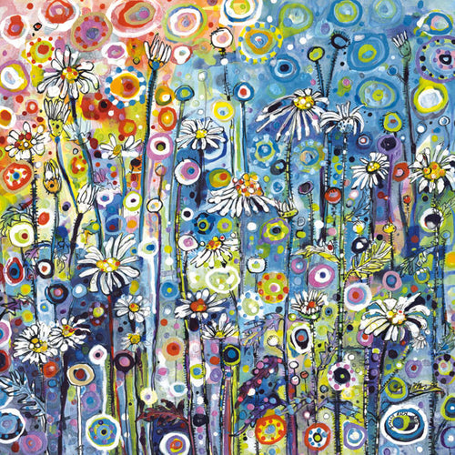 Eco Friendly Card Co Recycled Greetings Cards - 'Daisies' Floral Art Sally Rich