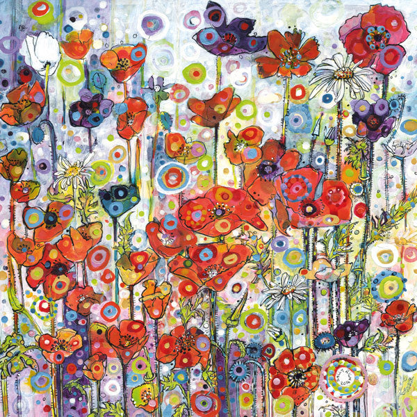 Eco Friendly Card Co Recycled Greetings Cards - 'Poppies' Floral Art Sally Rich